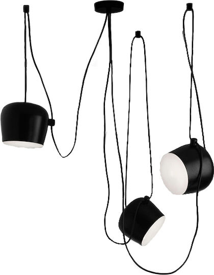 GloboStar Lacrima Hängelampe Schwarz Glocke mit Fassung E27 25x22cm.