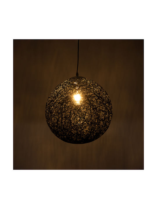 GloboStar Calle Hängelampe Schwarz Kugel mit Fassung E27 42x42x40cm.