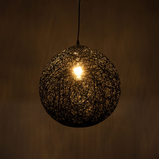 GloboStar Calle Κρεμαστό Φωτιστικό Μαύρο 42x42x40εκ.