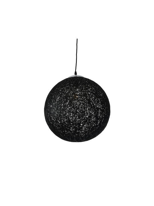 GloboStar Calle Hängelampe Schwarz Kugel mit Fassung E27 42x42x40cm.