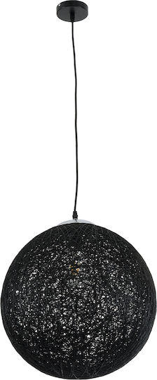 GloboStar Calle Pendant Light Black Ball with Socket E27 42x42x40cm
