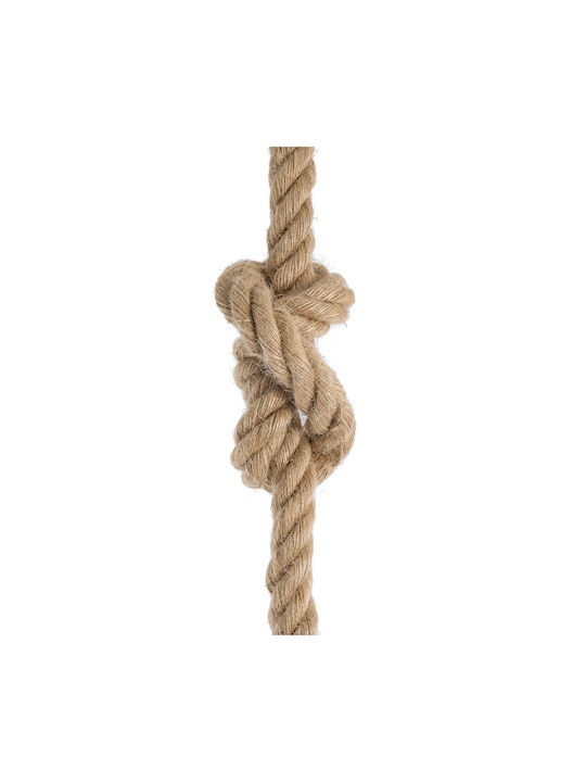 GloboStar Rope Pendant Light Beige with Rope for Socket E27 3.5x3.5x100cm
