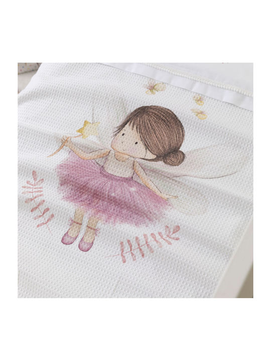 Borea Blanket Cot Waffle White White-lilac 110x140cm