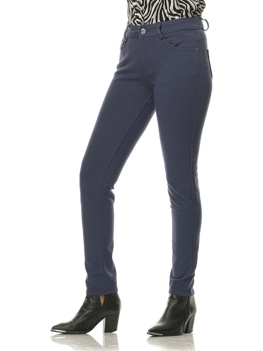 Damen Hoch tailliert Chino Hose Blau