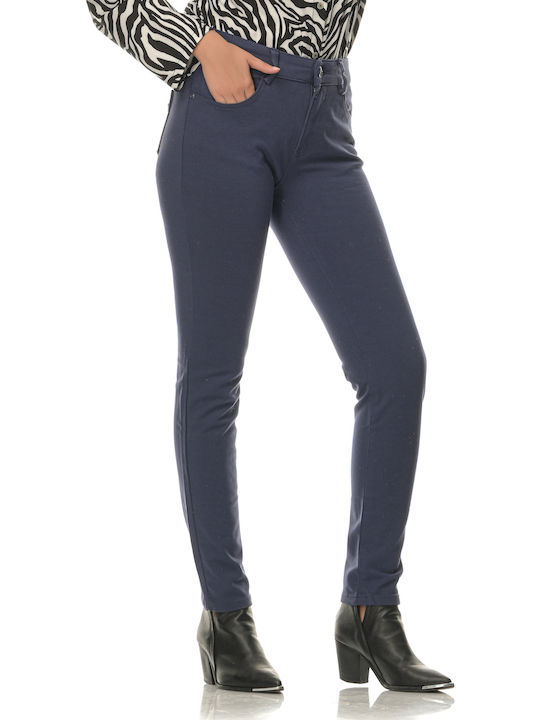 Damen Hoch tailliert Chino Hose Blau