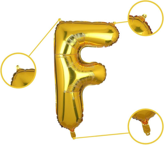 Luftballon Folie Buchstabe F Gold 40cm