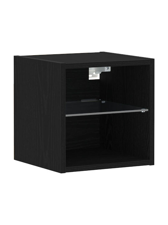 Κομοδίνα Ξύλινα Μαύρη δρυς 2τμχ 30x28.5x30cm