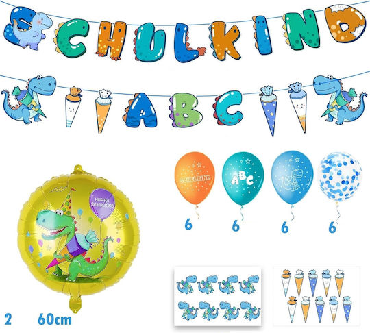 Komposition mit 30 Luftballons Blau Decoration 60cm