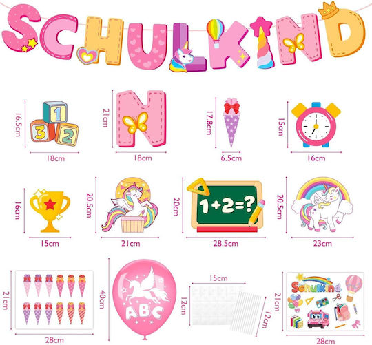 Composition with 73 Balloons Pink Elidepe Back To School Decoration