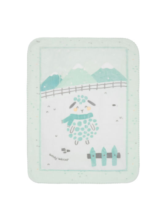 Kikka Boo Blanket Cot Sheep Fleece Green 110x140cm