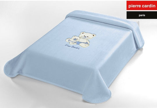 Pierre Cardin Blanket Spanish Nursery Swaddling Blankets Velvet Light Blue Blue 80x110cm