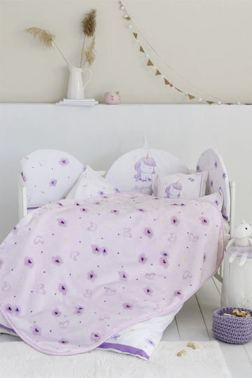 Nima Κουβέρτα Κούνιας Magical Unicorn Βελουτέ Λιλά Λιλά 110x140εκ.