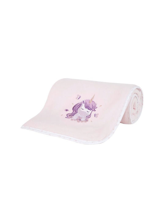 Nima Blanket Cot Magical Unicorn Velvet Lilac Lilac 110x140cm