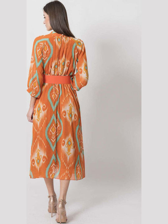 Rochie Midi pentru Nuntă / Botez Portocalie