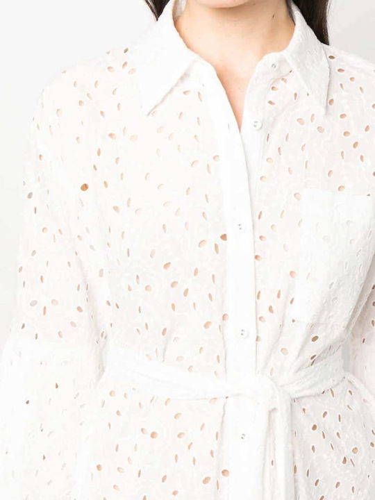 Rochie De Vară Midi Pentru Nuntă Botez Albă