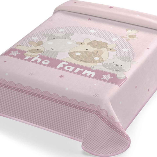 Adam Home Decke Babydecken Kinderbett Ster 664 Samt Rosa Pink 110x140cm