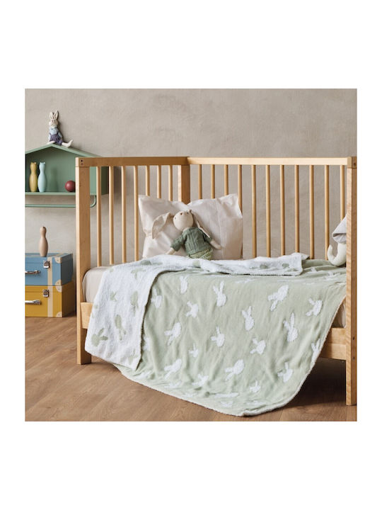 Kentia Blanket Cot Pictor Knitted Green Green 100x140cm