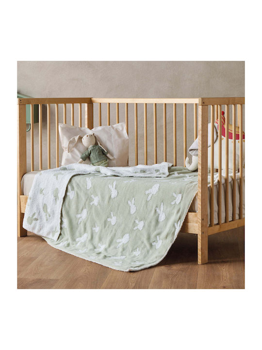 Kentia Blanket Cot Pictor Knitted Green Green 100x140cm