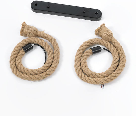 GloboStar Rope Beige Ceiling Light with Rope for E27 Socket 30x100x100cm