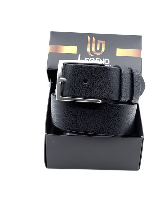 Wide Men's Belt Leather Black