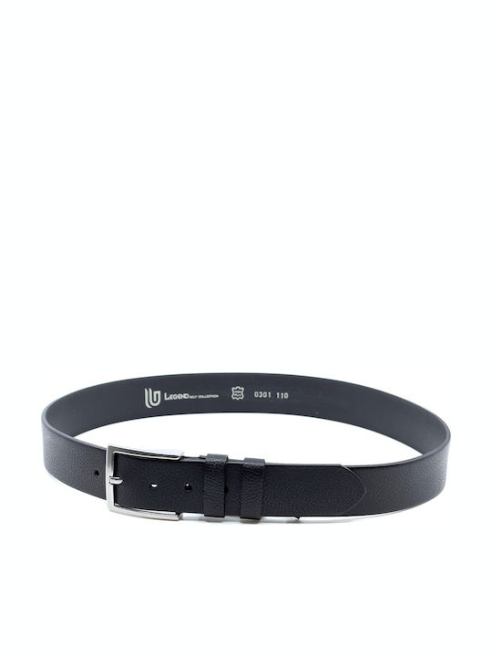 Wide Men's Belt Leather Black