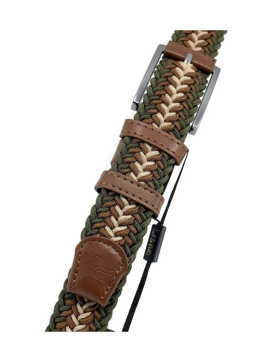 Elastic Men's Belt Leather Knitted Multicolored