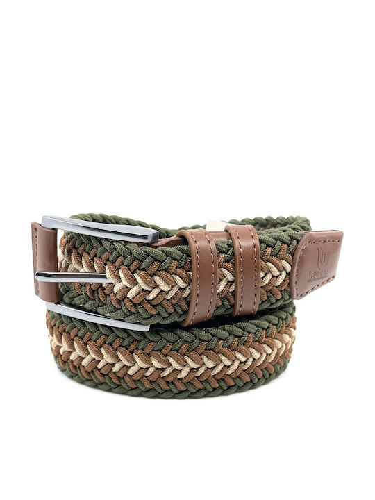 Elastic Men's Belt Leather Knitted Multicolored