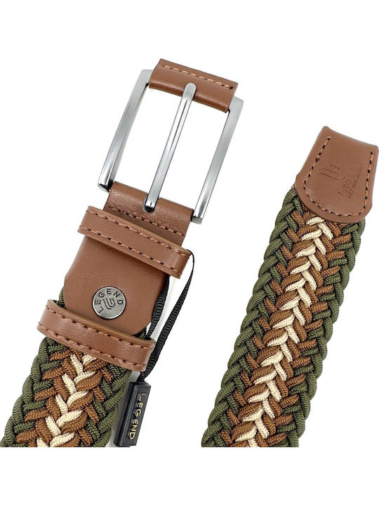 Elastic Men's Belt Leather Knitted Multicolored