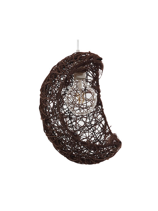 GloboStar Meniscus Pendant Light Brown with Socket E27 30x20x35cm