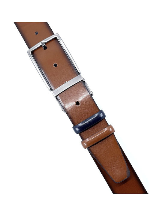 Men's Belt from Artificial Leather Double Sided Blue