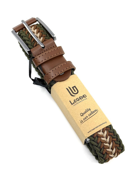 Elastic Men's Belt Leather Knitted Multicolored