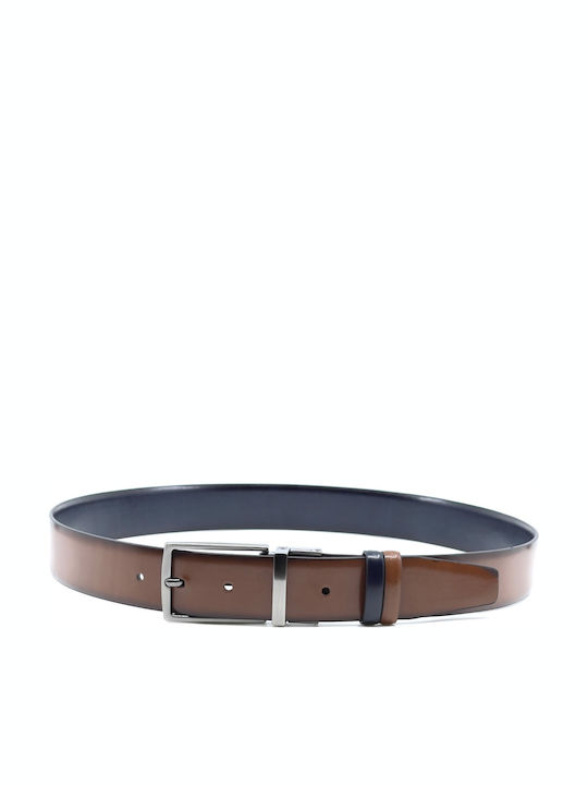 Men's Belt from Artificial Leather Double Sided Blue