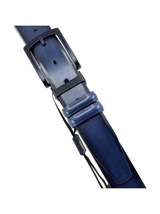 Men's Belt Leather Navy Blue
