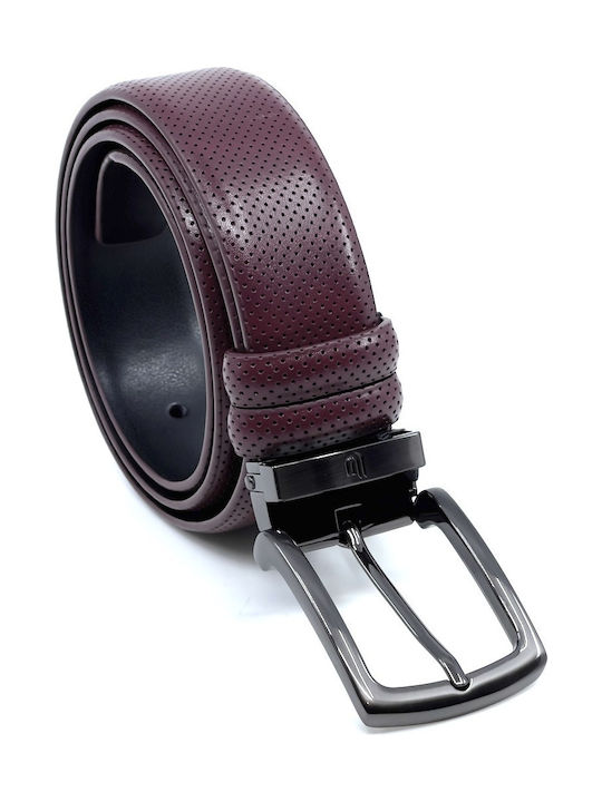 Herren Gürtel Leder Burgundisch