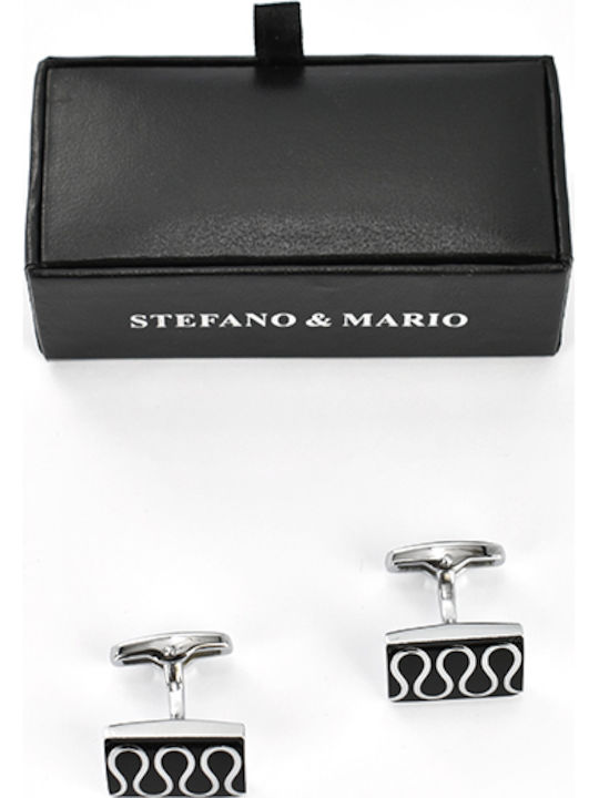 Stefano Mario Μανικετόκουμπα σε Μαύρο Χρώμα