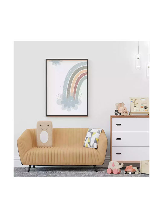 Tablou Copilăresc Blue Rainbow cu Ramă Neagră din Lemn 21x30buc