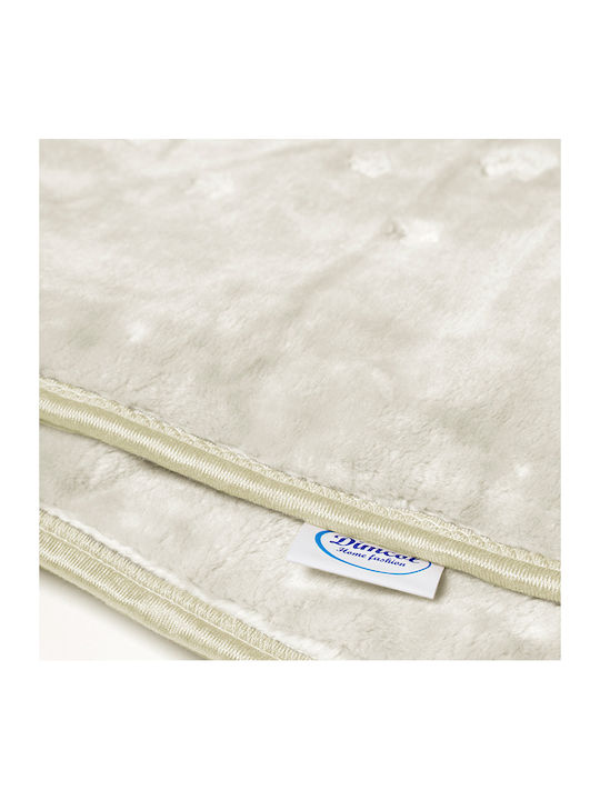 Dimcol Blanket Cot Bebe Bicycle Bear 22 Velvet Beige 110x140cm