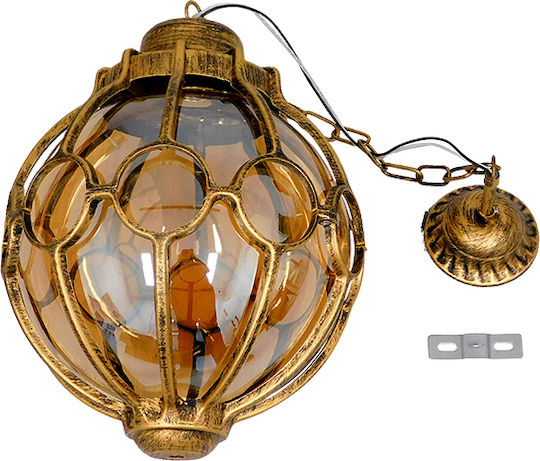 GloboStar Belton Hanging Light Honey with E27 Socket 18x38x38cm