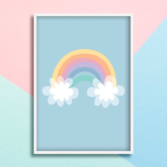 Kids Framed Wall Painting Rainbow 30x40cm