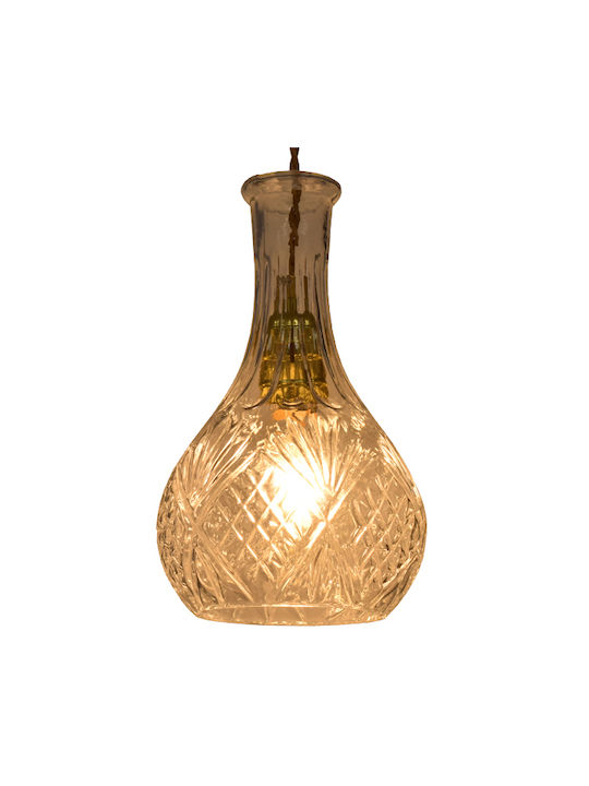 GloboStar Rum Ceiling Light Transparent with E27 Socket 14x23x23cm