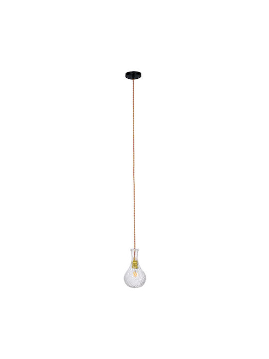 GloboStar Rum Ceiling Light Transparent with E27 Socket 14x23x23cm