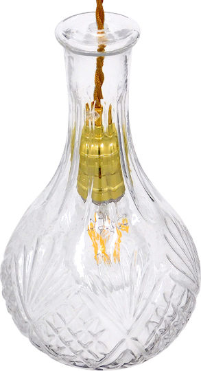 GloboStar Rum Ceiling Light Transparent with E27 Socket 14x23x23cm
