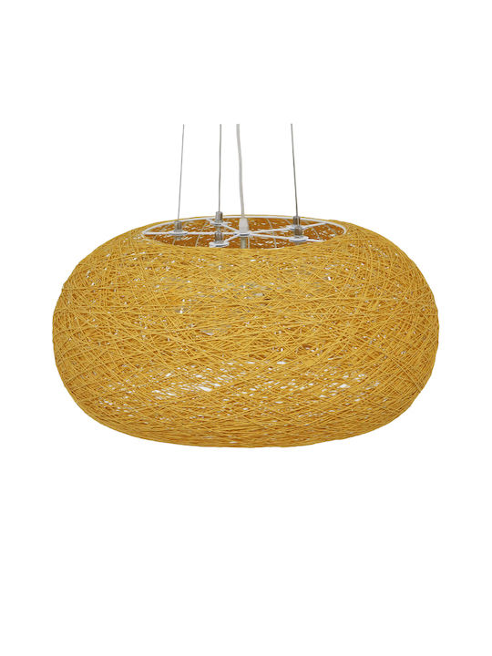 GloboStar Fiji Beige Bell Pendant Ceiling Light For 5 E27 Bulbs 60x60x29cm