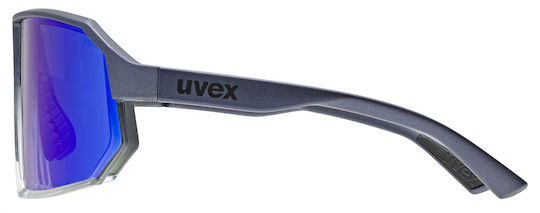 Uvex Cycling Glasses with Black Frame & Mirror / Transparent Lenses