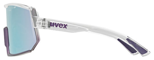 Uvex Γυαλιά Ποδηλασίας με Ασημί Σκελετό και Χρωματιστούς Φακούς