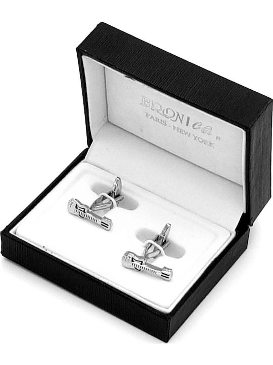 Zenza Bronica Cufflinks from Steel in Silver Color