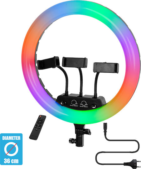 GloboStar RGB Ring Light 36cm 3000 - 6000K με Βάση για Κινητό
