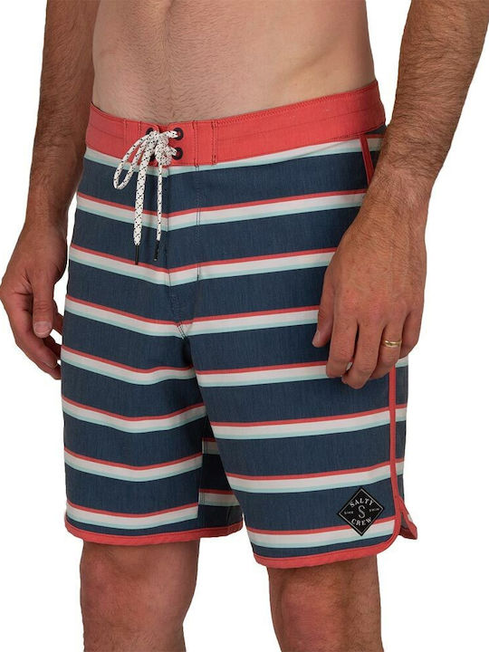 Boardshort Ανδρικό Μαγιό Βερμούδα Navy Μπλε με Ρίγες