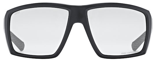 Uvex Cycling Glasses with Black Frame & Photochromic / Transparent Lenses