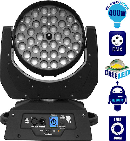 GloboStar Φωτορυθμικό Wash LED DMX με Ρομποτική Κεφαλή Artemis RGBW